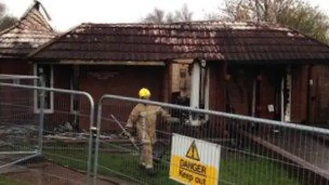 Fire damaged building