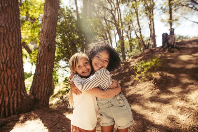 Children hugging