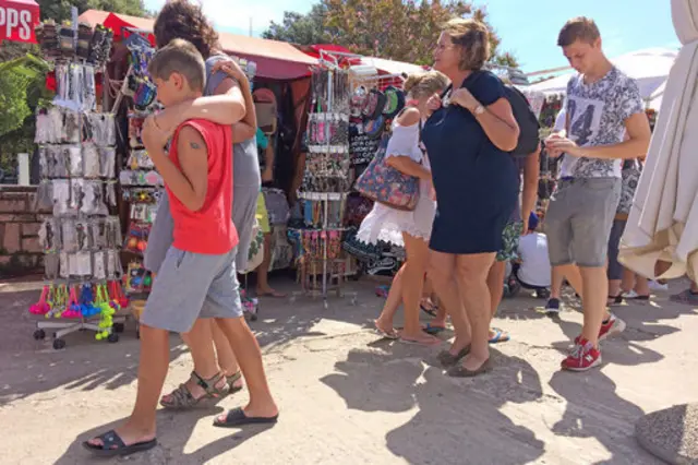 Holidaymakers this week at a market on the Croatian Adriatic coast