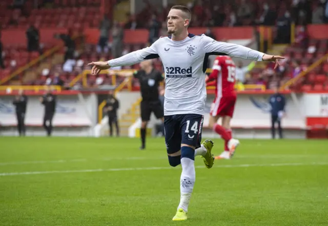 Ryan Kent celebrates