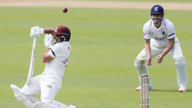 Ricardo Vasconcelos gets out of the way of the ball