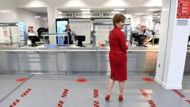 Nicola Sturgeon visits a school preparing to reopen