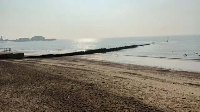 Clacton-on-Sea beach and pier