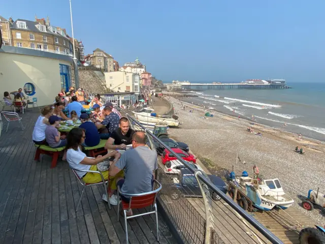 Rocket House Cafe's beachfront dining area