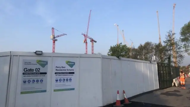 Construction at the Perry Barr site