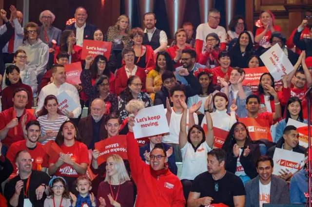 Supporters cheer at the Labour Party campaign launch in Auckland, New Zealand