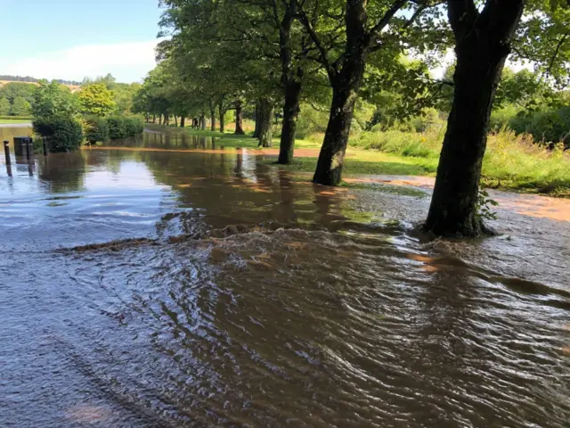 Flooding near  Stonehaven