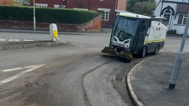 Roads being cleaned