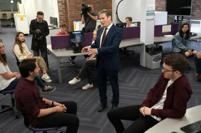 Sir Keir Starmer speaks to A-level students in Darlington