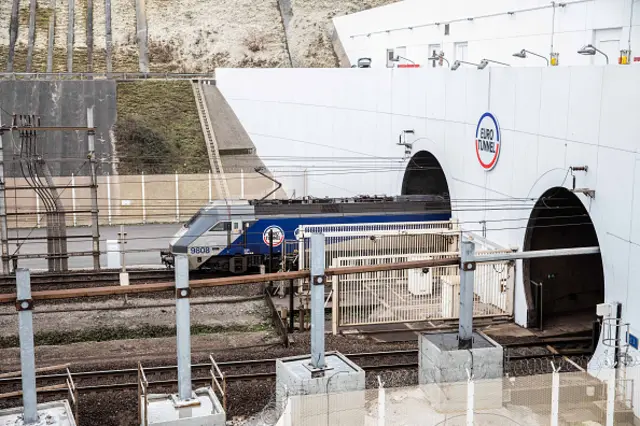 A Eurotunnel freight train