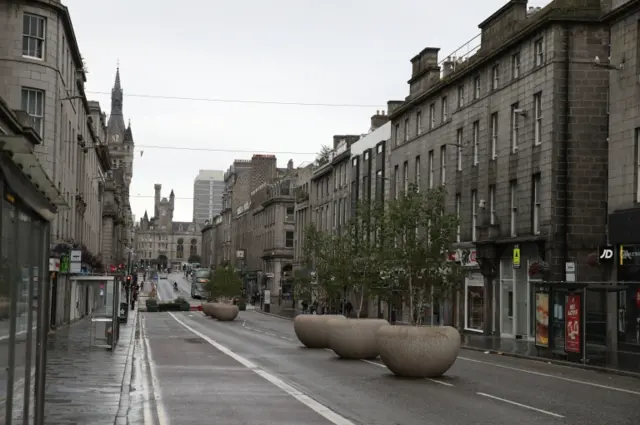 Deserted streets in Aberdeen