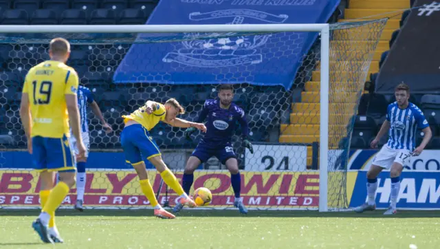 Callum Hendry shoots over the bar