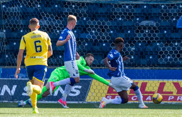 Aaron Tshibola scores for Kilmarnock