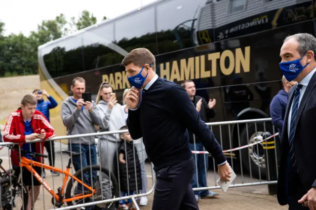 Rangers manager Steven Gerrard arrives