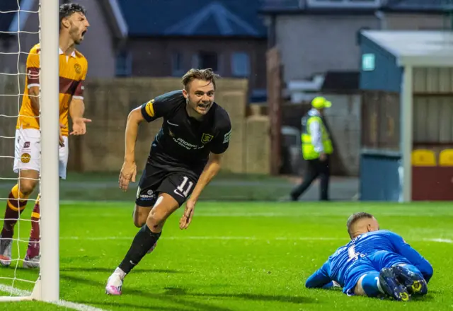 Livingston's Alan Forrest celebrates