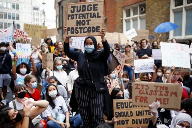 Exam protests in London