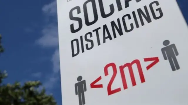 2m distance sign