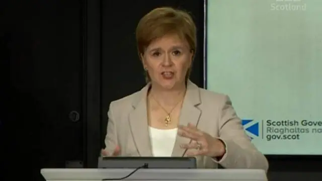 Nicola Sturgeon at the Scottish government's daily coronavirus briefing