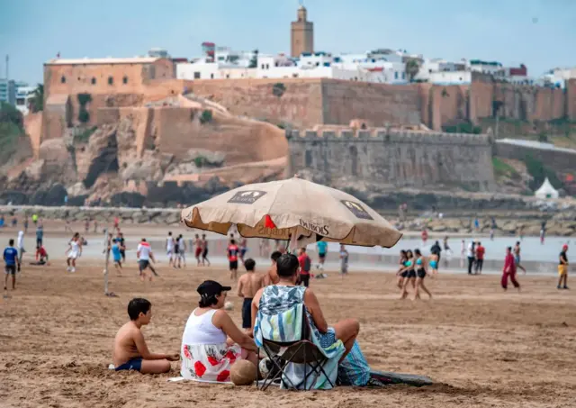 Beach in the city of Salé, north of the capital, Rabat (June 2020)