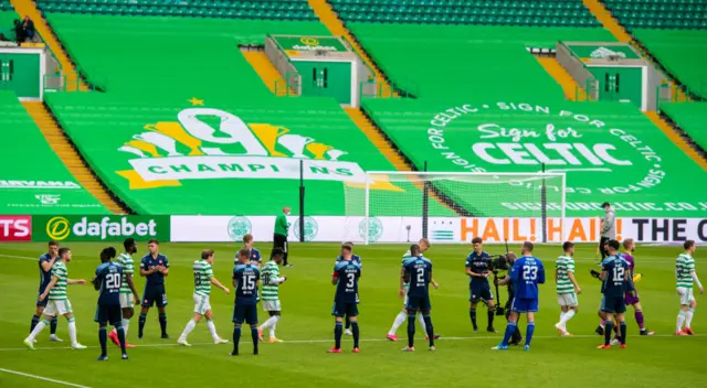 Hamilton players give the champions a guard of honour
