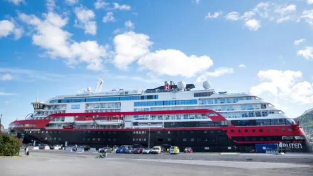 The MS Roald Amundsen ship in Tromsoe