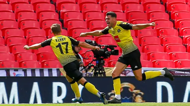 Connor Hall celebrates his goal