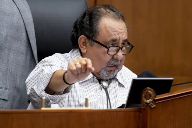 Democrat Raul Grijalva speaks during a congressional hearing in Washington