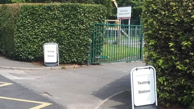 Entrance to the testing station