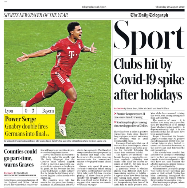 Telegraph back page