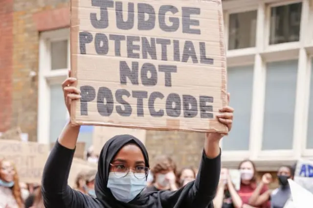 A student protesting