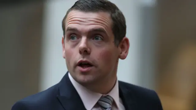 Scottish Conservative Leader Douglas Ross in the Scottish Parliament, Edinburgh.