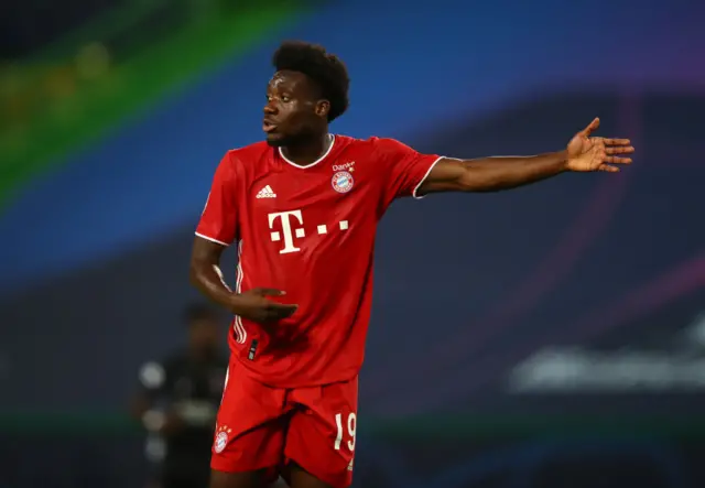 Alphonso Davies playing for Bayern