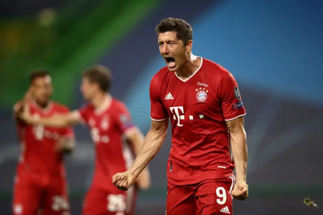 Robert Lewandowski celebrating