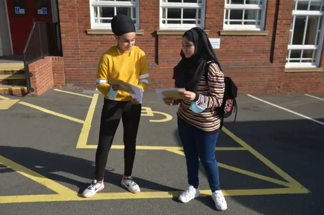 Results day at Bristnall Hall Academy in Oldbury