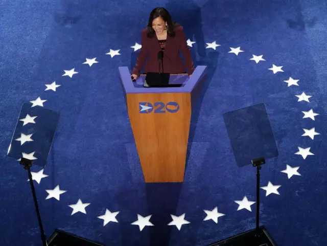 Kamala Harris takes centre stage