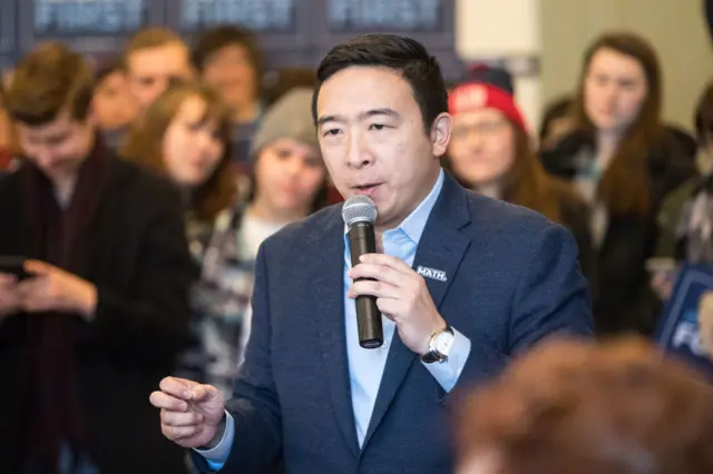 Businessman Andrew Yang during the Democratic primary campaign