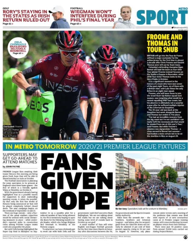 Metro back page