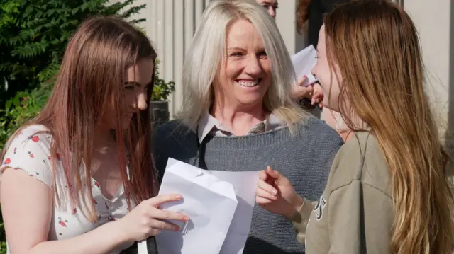 Hazelwood College students getting their GCSE results