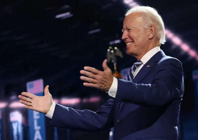 Joe Biden on night three of the Democratic National Convention