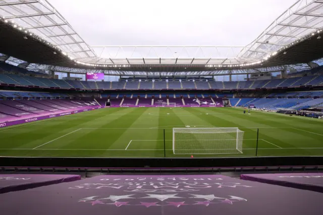 The pitch at the Reale Arena in San Sebastian looks impeccable