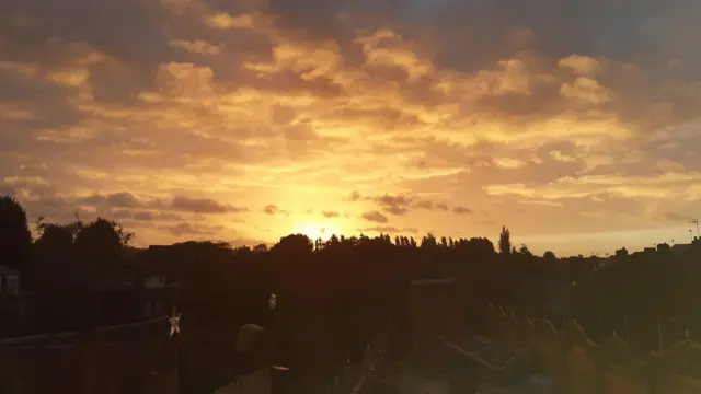 BBC Weather Watcher HelenMc captures a sunrise in Ilkeston, Derbyshire