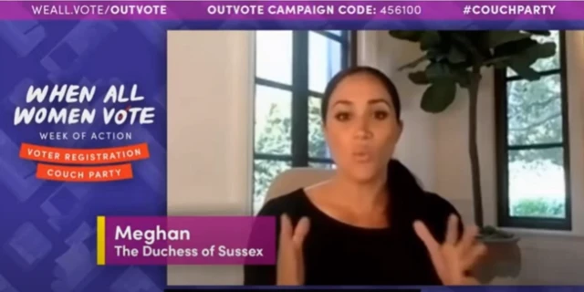 Still from Meghan's appearance on When All Women Vote