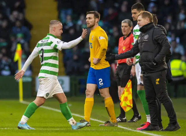 Leigh Griffiths is subbed in a match against Kilmarnock in February