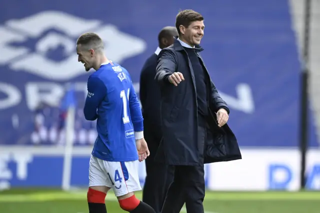 Ryan Kent and Steven Gerrard