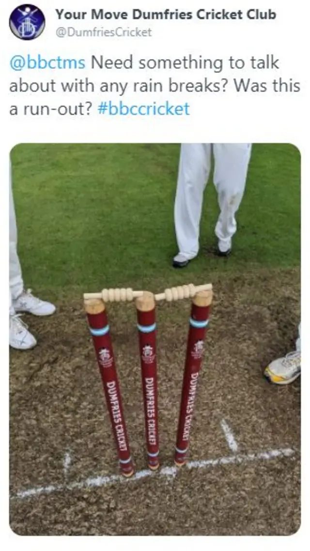 Twitter post by Dumfries Cricket Club