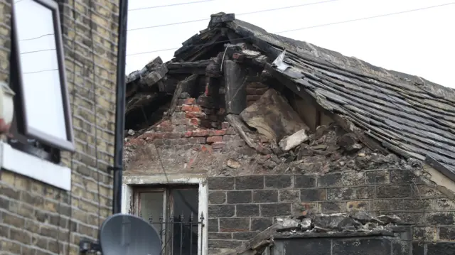 Collapsed roof