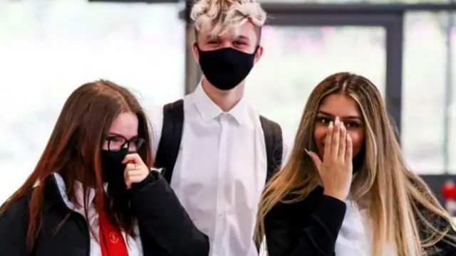 Pupils in masks