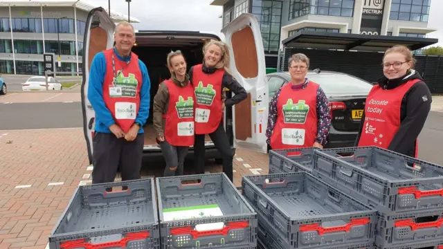 Staff at the food bank