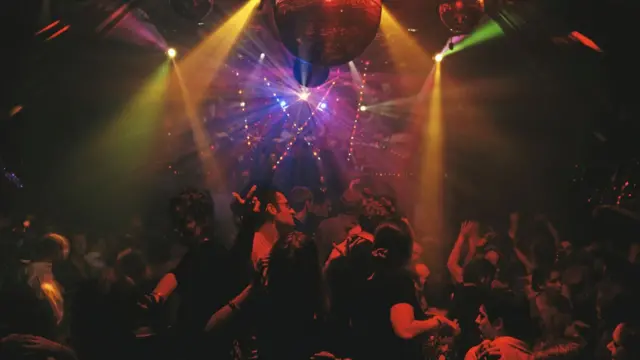 The interior of a nightclub