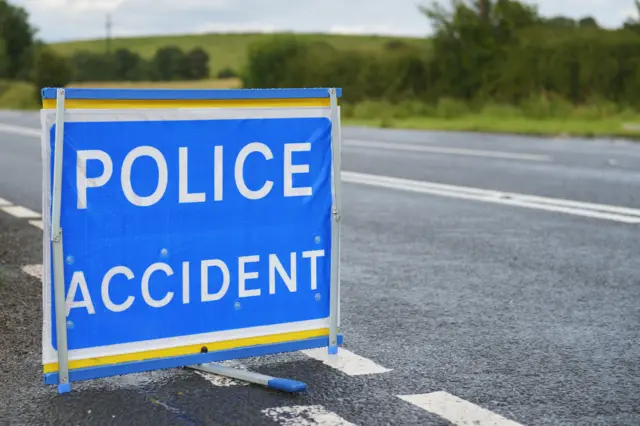 Police accident sign